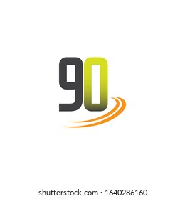 90 Years Anniversary Celebration Vector Template Design Illustration