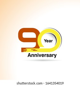 90 Years Anniversary Celebration Vector Template Design Illustration