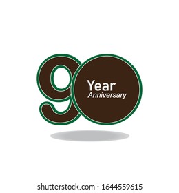 90 Years Anniversary Celebration Vector Template Design Illustration