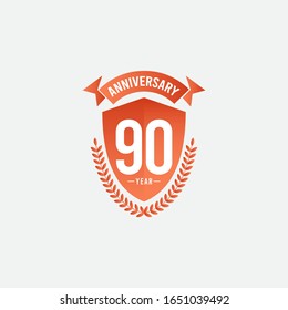90 Years Anniversary Celebration Vector Template Design Illustration