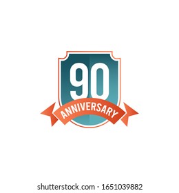 90 Years Anniversary Celebration Vector Template Design Illustration