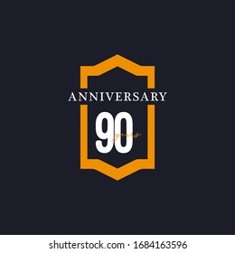 90 Jahre Jubiläum Feier Vektorillustration Template Design Illustration