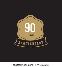 90 Years Anniversary Celebration Vector Template Design Illustration