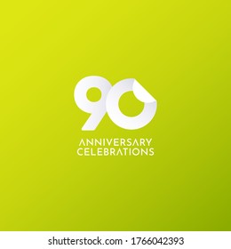 90 Years Anniversary Celebration Vector Logo Icon Template Design Illustration