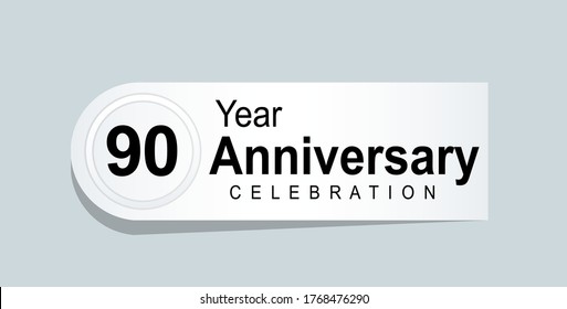 90 Years Anniversary Celebration Vector Template Design Illustration