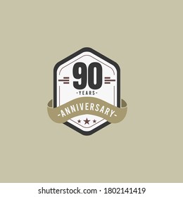 90-jährige Jubiläumsfeier Vector Template Design Illustration