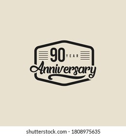 90 Years Anniversary Celebration Vector Template Design Illustration