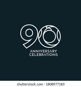 90 Years Anniversary Celebration Vector Template Design Illustration