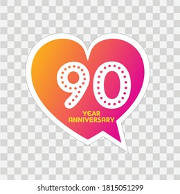 90 Years Anniversary Celebration Vector Template Design Illustration