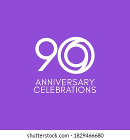 Ilustración de diseño de plantillas vectoriales de celebración de 90 años