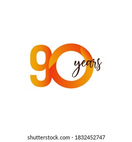 90-jährige Jubiläumsfeier Vector Template Design Illustration