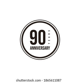 Ilustración de diseño de plantillas vectoriales de celebración de 90 años
