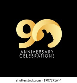 90 Years Anniversary Celebration Vector Template Design Illustration
