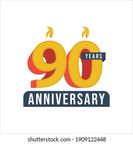 90 Years Anniversary Celebration Vector Template Design Illustration