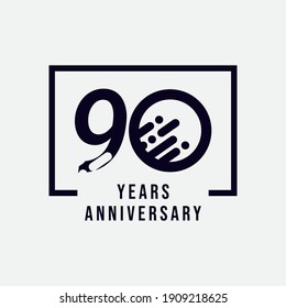 90 Years Anniversary Celebration Vector Template Design Illustration