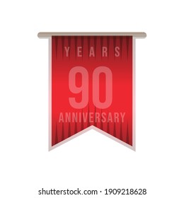 90 Years Anniversary Celebration Vector Template Design Illustration
