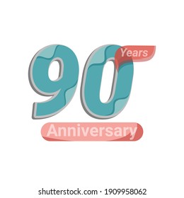 90 Years Anniversary Celebration Vector Template Design Illustration
