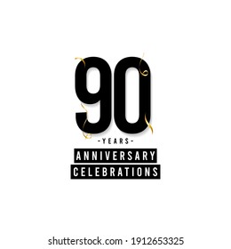 90 Years Anniversary Celebration Vector Template Design Illustration