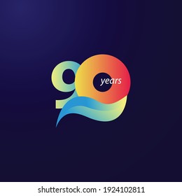 90 Years Anniversary Celebration Vector Template Design Illustration
