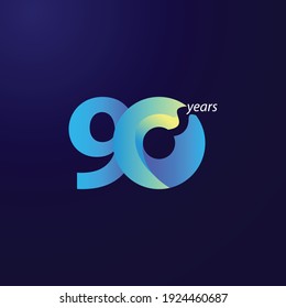 90 Years Anniversary Celebration Vector Template Design Illustration