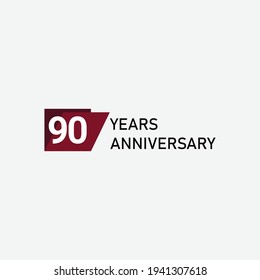 90 Years Anniversary Celebration Vector Template Design Illustration