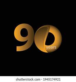 90 Years Anniversary Celebration Vector Template Design Illustration