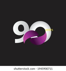 Ilustración de diseño de plantillas vectoriales de celebración de 90 años
