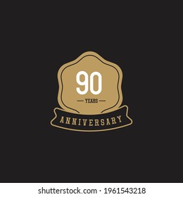 90 Years Anniversary Celebration Vector Template Design Illustration