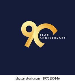 90 Years Anniversary Celebration Vector Template Design Illustration