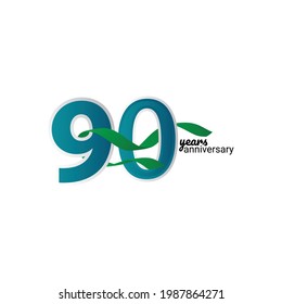 90 Years Anniversary Celebration Vector Template Design Illustration
