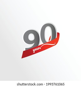 90 Years Anniversary Celebration Vector Template Design Illustration