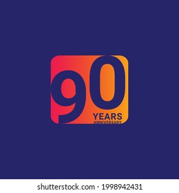 90 Years Anniversary Celebration Vector Template Design Illustration