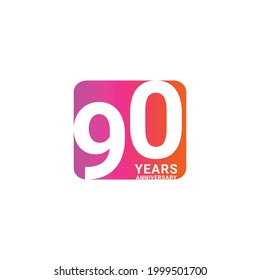 90 Years Anniversary Celebration Vector Template Design Illustration