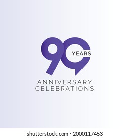 90 Years Anniversary Celebration Vector Template Design Illustration