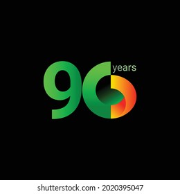 90 Years Anniversary Celebration Vector Template Design Illustration