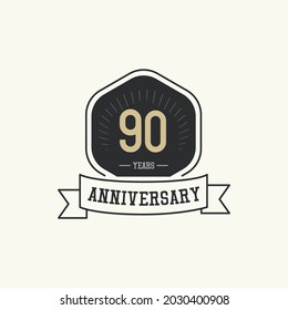 90 Years Anniversary Celebration Vector Template Design Illustration