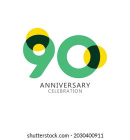 90 Years Anniversary Celebration Vector Template Design Illustration