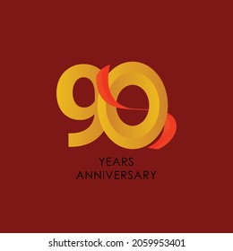 90 Years Anniversary Celebration Vector Template Design Illustration