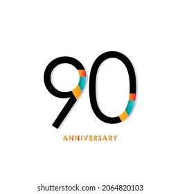 90 Years Anniversary Celebration Vector Template Design Illustration
