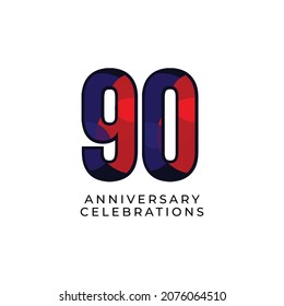 90 Years Anniversary Celebration Vector Template Design Illustration