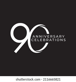 90 Years Anniversary Celebration Vector Template Design Illustration