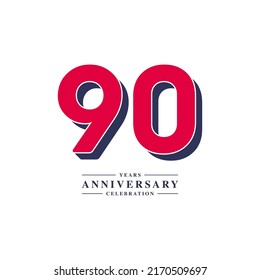 90 Years Anniversary Celebration Vector Template Design Illustration