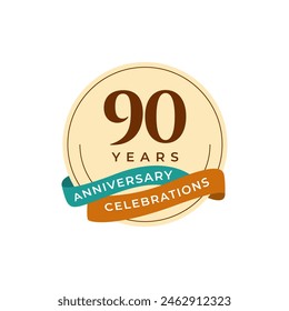 90 Years Anniversary Celebration Vector Template Design Illustration