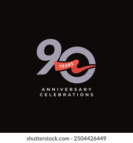 90 Years Anniversary Celebration Vector Template Design Illustration