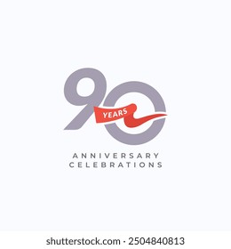 90 Years Anniversary Celebration Vector Template Design Illustration