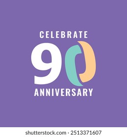 90 Years Anniversary Celebration Vector Template Design Illustration