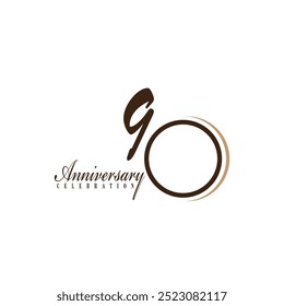90 years anniversary celebration vector template design illustration