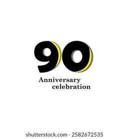 90 years anniversary celebration vector template design illustration