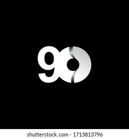 90 Years Anniversary Celebration White Circle Vector Template Design Illustration