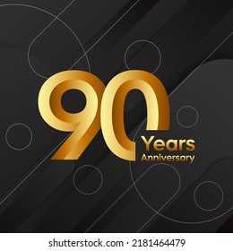 90 years anniversary celebrations logo design concept. Vector templates